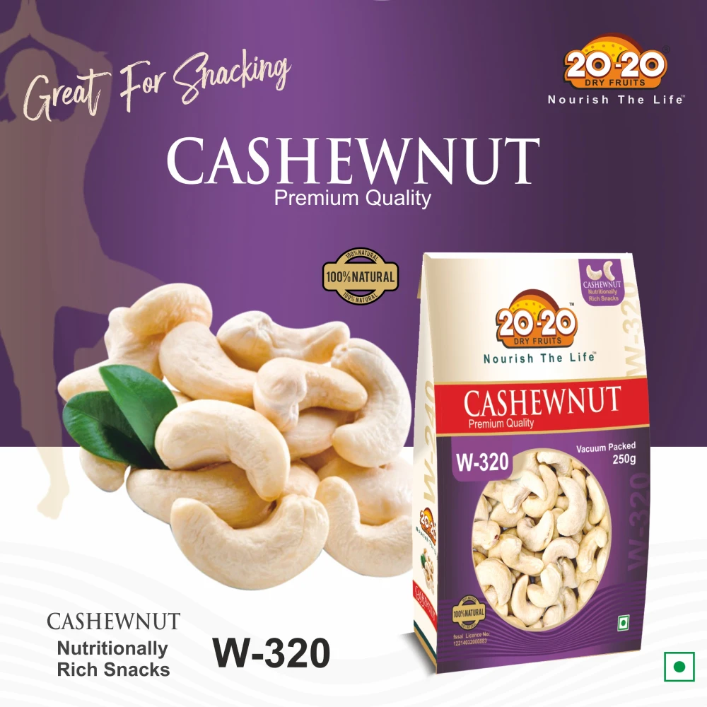 Premium Cashew Nut W-320 250g | 2020 Dry Fruits – Buttery Crunch - Image 3