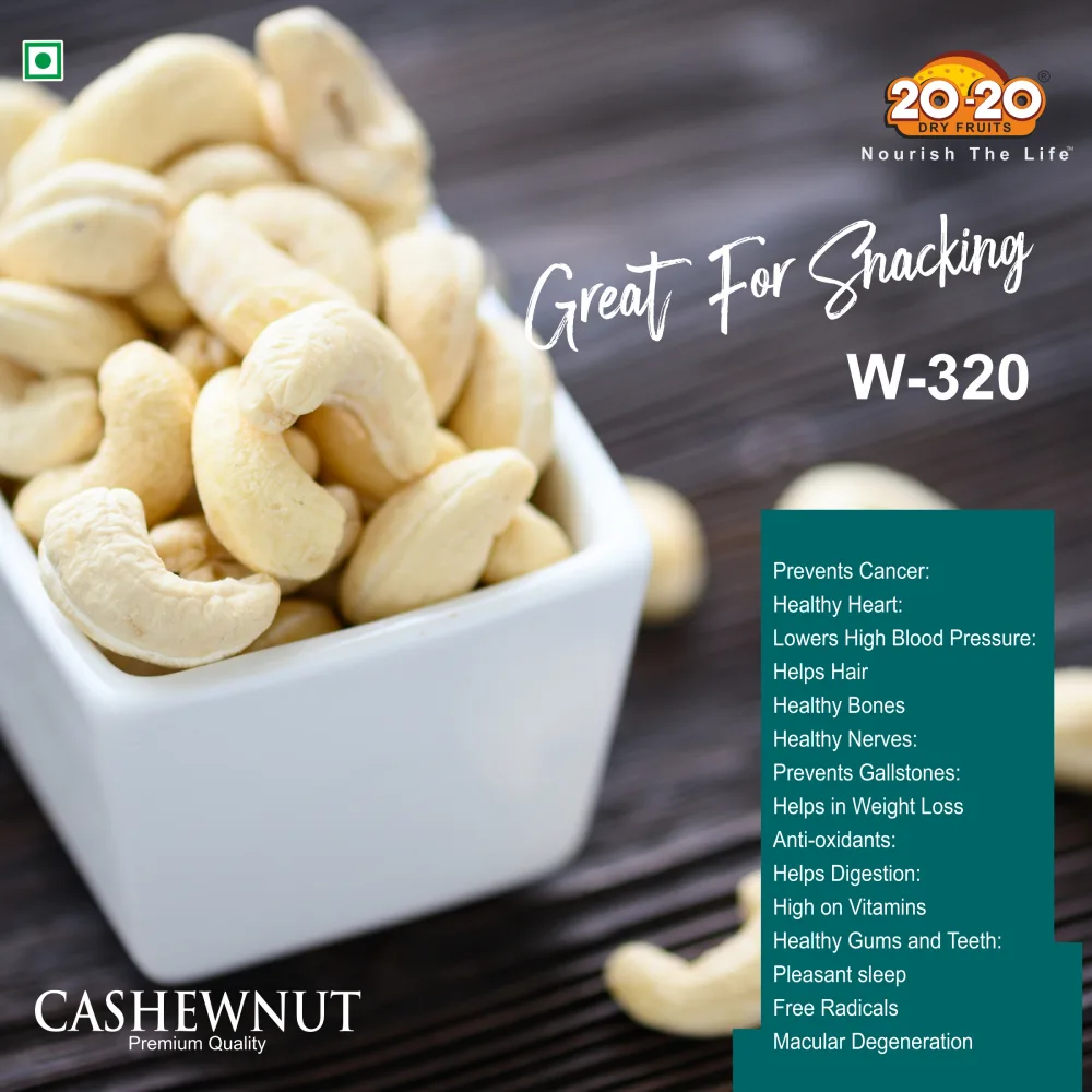 Premium Cashew Nut W-320 250g | 2020 Dry Fruits – Buttery Crunch - Image 5