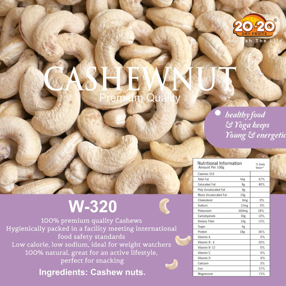 Premium Cashew Nut W-320 250g | 2020 Dry Fruits – Buttery Crunch - Image 6