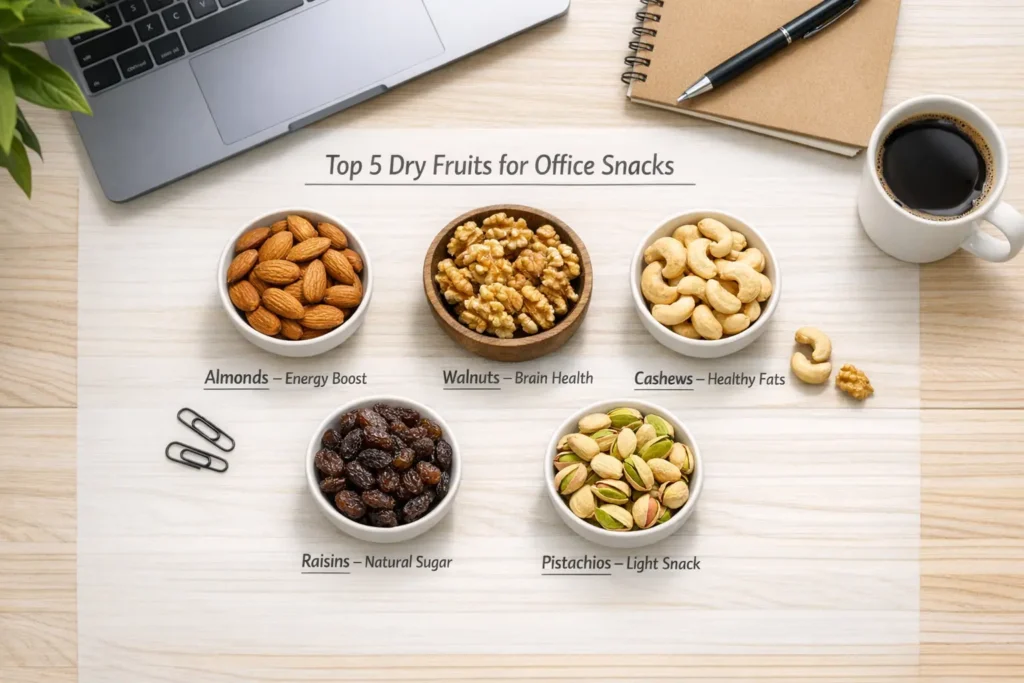 top 5 dry fruit for office snack
