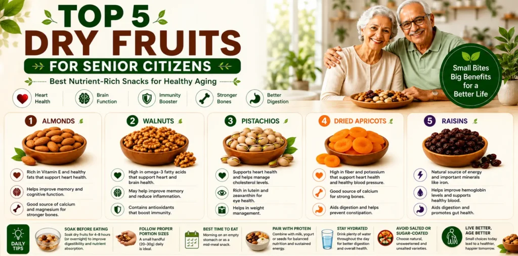 Top 5 Dry Fruits for Senior Citizens