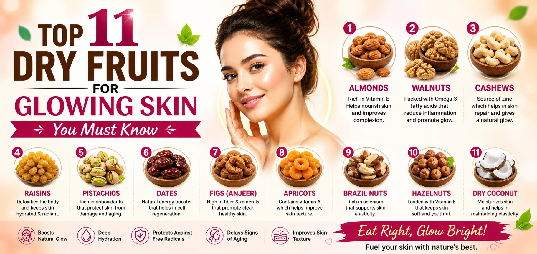 Top 11 Dry Fruits for Glowing Skin You Must Know