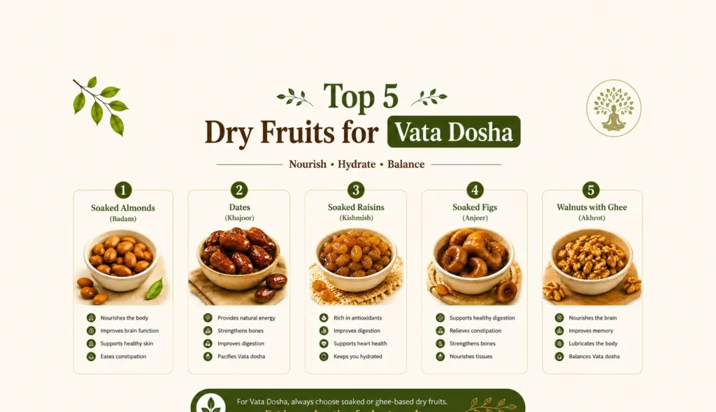 Top 5 Dry Fruits for Vata Dosha